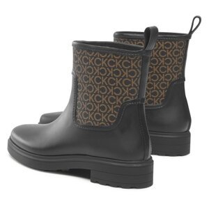 Holínky Calvin Klein Rain Boot W/Flc HW0HW01319 Black/Brown Mono 0GL