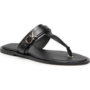 Žabky Calvin Klein Almond Flat Tp Slide W/Hdw HW0HW00829 Ck Black BAX