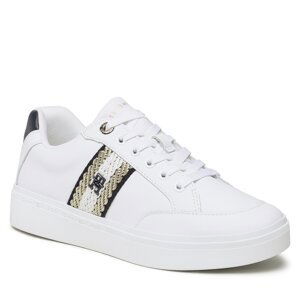 Sneakersy Tommy Hilfiger Court Sneaker With Webbing FW0FW07106 White YBS