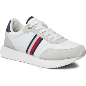 Sneakersy Tommy Hilfiger Essential Runner Global Stripes FW0FW07831 White YBS