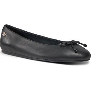 Baleríny Tommy Hilfiger Essential Leather Ballerina FW0FW07768 Black BDS