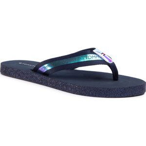 Žabky Tommy Hilfiger Flat Beach Sandal Iridescent FW0FW05125 Desert Sky DW5