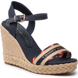 Espadrilky Tommy Hilfiger Corporate Webbing High Wedge FW0FW06295 Desert Sky DW5