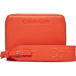 Velká dámská peněženka Calvin Klein Gracie Wallet W/Strap Md K60K611387 Oranžová