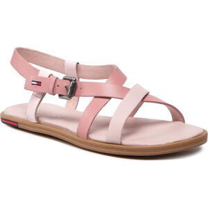 Sandály Tommy Jeans Leather Sandal EN0EN01809 Triple Rose 0JW