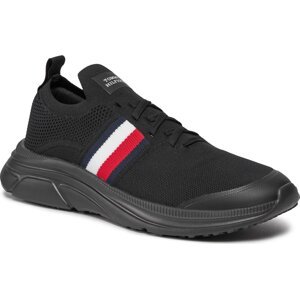 Sneakersy Tommy Hilfiger Modern Runner Knit Stripes Ess FM0FM04798 Black BDS