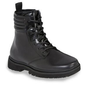 Kotníková obuv Calvin Klein Jeans Eva Mid Laceup Boot Lth YM0YM00837 Triple Black 0GT