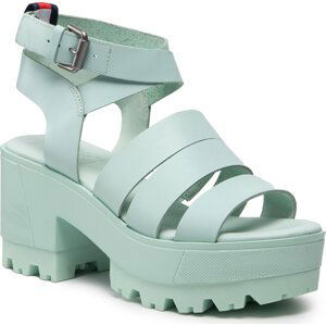 Sandály Tommy Jeans Heeled Leather Sandal EN0EN01803 Oxygen L4T