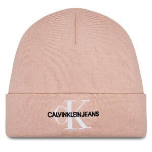 Čepice Calvin Klein Monologo Embro Beanie K60K611254 Pale Conch TFT