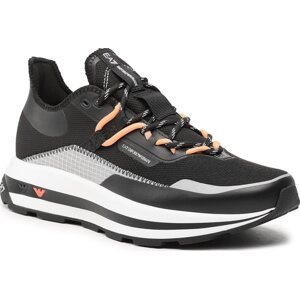 Sneakersy EA7 Emporio Armani X8X145 XK336 S499 Blk/Slv/Orange Fluo