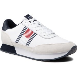 Sneakersy Tommy Hilfiger Essential Runner Flag Leather FM0FM03928 White YBR