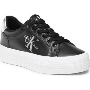 Sneakersy Calvin Klein Jeans Vulc Flatform Laceup Lth Refl Wn YW0YW01222 Black/Silver BEH