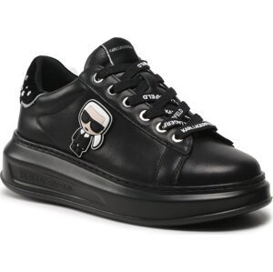 Sneakersy KARL LAGERFELD KL62547 Black Lthr W/Silver