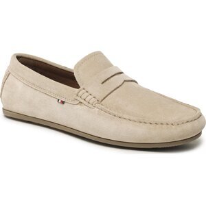 Mokasíny Tommy Hilfiger Casual Hilfiger Suede Driver FM0FM04271 Beige AEG