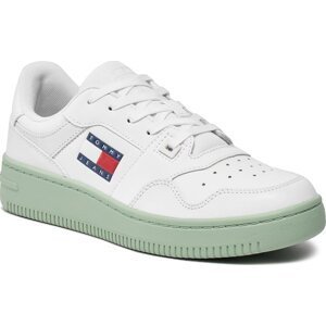Sneakersy Tommy Jeans Tjw Retro Basket Ess EN0EN02505 White / Jadestone Green 0K8