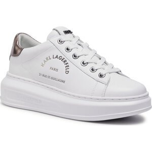 Sneakersy KARL LAGERFELD KL62538 White Lthr W/Silver