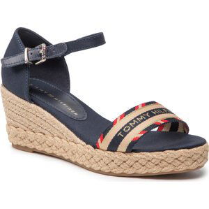 Espadrilky Tommy Hilfiger Corporate Webbing Low Wedge FW0FW06293 Desert Sky DW5