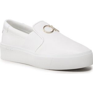 Sneakersy Calvin Klein Flatform Cupsole Slip On W/Hw HW0HW01421 Bílá