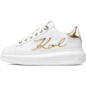 Sneakersy KARL LAGERFELD KL62510A White Lthr W/Gold