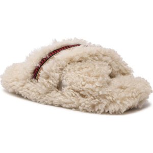 Bačkory Tommy Hilfiger Sherpa Fur Home Slippers Strap FW0FW06576 Classic Beige ACI