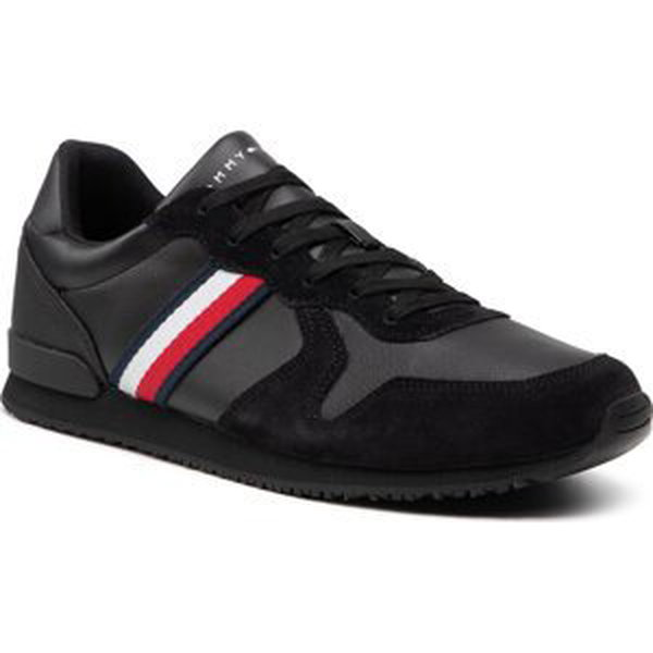Sneakersy Tommy Hilfiger Iconic Leather Runner FM0FM03272 Black BDS