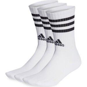 Klasické ponožky Unisex adidas 3-Stripes Cushioned Crew Socks 3 Pairs HT3458 white/black