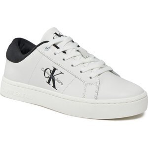 Sneakersy Calvin Klein Jeans Classic Cupsole Lowlaceup Lth Wn YW0YW01444 Bright White/Black 0GM
