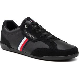 Sneakersy Tommy Hilfiger Corporate Mix Leather Cupsole FM0FM04015 Black BDS