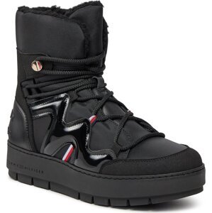 Polokozačky Tommy Hilfiger Patent Snowboot FW0FW07852 Black BDS