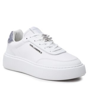Sneakersy KARL LAGERFELD KL62229 White Lthr w/Silver