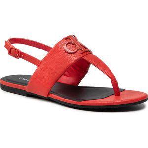 Sandály Calvin Klein Jeans Flat Sandal Hw Lth 2 YW0YW00544 Strawberry Field XL1