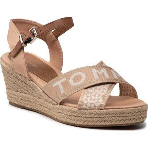 Espadrilky Tommy Hilfiger Tommy Webbing Low Wedge Sandal FW0FW06297 Sandrift ABR