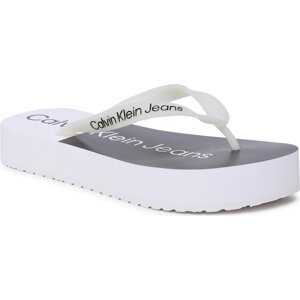 Žabky Calvin Klein Jeans Beach Sandal Flatform YW0YW00716 Bílá