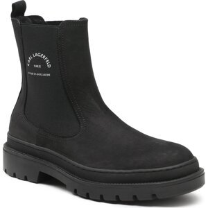 Kotníková obuv s elastickým prvkem KARL LAGERFELD KL11241F Black Nubuck