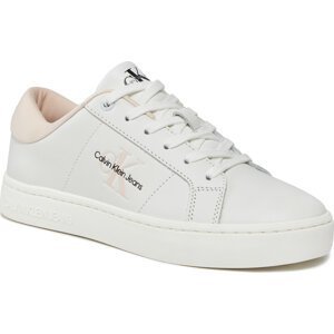 Sneakersy Calvin Klein Jeans Classic Cupsole Lowlaceup Lth Wn YW0YW01444 Bright White/Peach Blush 01U