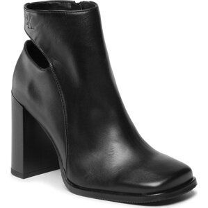 Polokozačky Calvin Klein Jeans Heel Zip Boot Lth YW0YW01070 Triple Black BEH