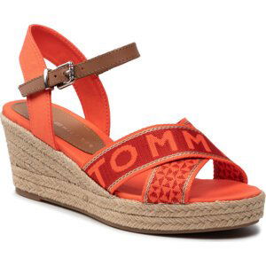 Espadrilky Tommy Hilfiger Tommy Webbing Low Wedge Sandal FW0FW06297 Hawaiian Coral XMV