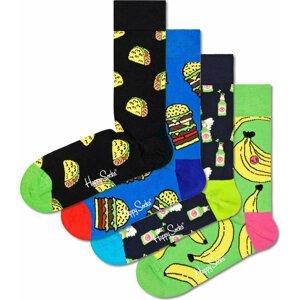 Sada 4 párů vysokých ponožek unisex Happy Socks XYUM09-0200 Barevná