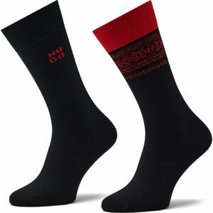 Sada 2 párů pánských vysokých ponožek Hugo 2p Giftset Xmas Cc 50484102 001