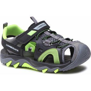 Boty Lumberjack CLOSED SANDAL BLACK/ACID GREEN