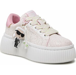 Sneakersy KARL LAGERFELD KL42376N White Lthr w/Pink