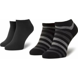 Sada 2 párů nízkých ponožek unisex Tommy Hilfiger 382000001 Černá