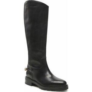 Kozačky ve vojenském stylu Tommy Hilfiger Twist Flat Longboot FW0FW07057 Black BDS