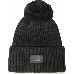 Čepice Ugg W Chunky Rib Knit Beanie W Pom 20165 Black