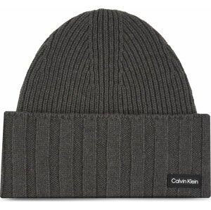 Čepice Calvin Klein Elevated Rib Beanie K50K510985 Charcoal PTR