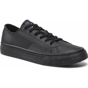 Tenisky Tommy Jeans Leather Vulc EM0EM01047 Black BDS