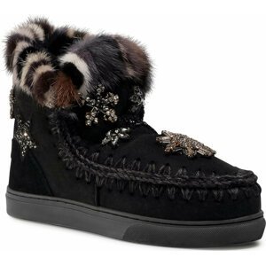 Boty Mou Eskimo Sneaker Star Patch&Mink FW111006A Black/Black