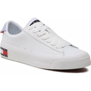 Sneakersy Tommy Jeans Vulcanized Leather EN0EN02030 White 0K4