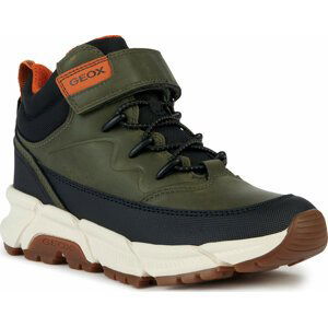 Kozačky Geox J Flexyper Plus Boy J36LCG 0MEFU C0623 M Military/Orange