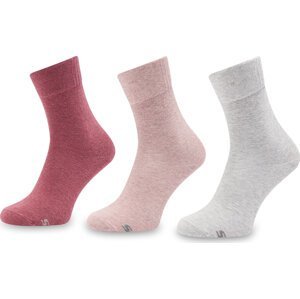 Sada 3 párů dámských vysokých ponožek Skechers SK41009 Chalk Pink Melange 4300